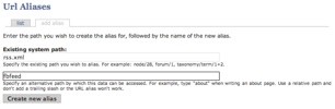 Adding a URL alias in Drupal